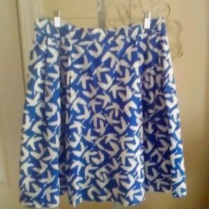 bird print skirt L.L. Bean cotton